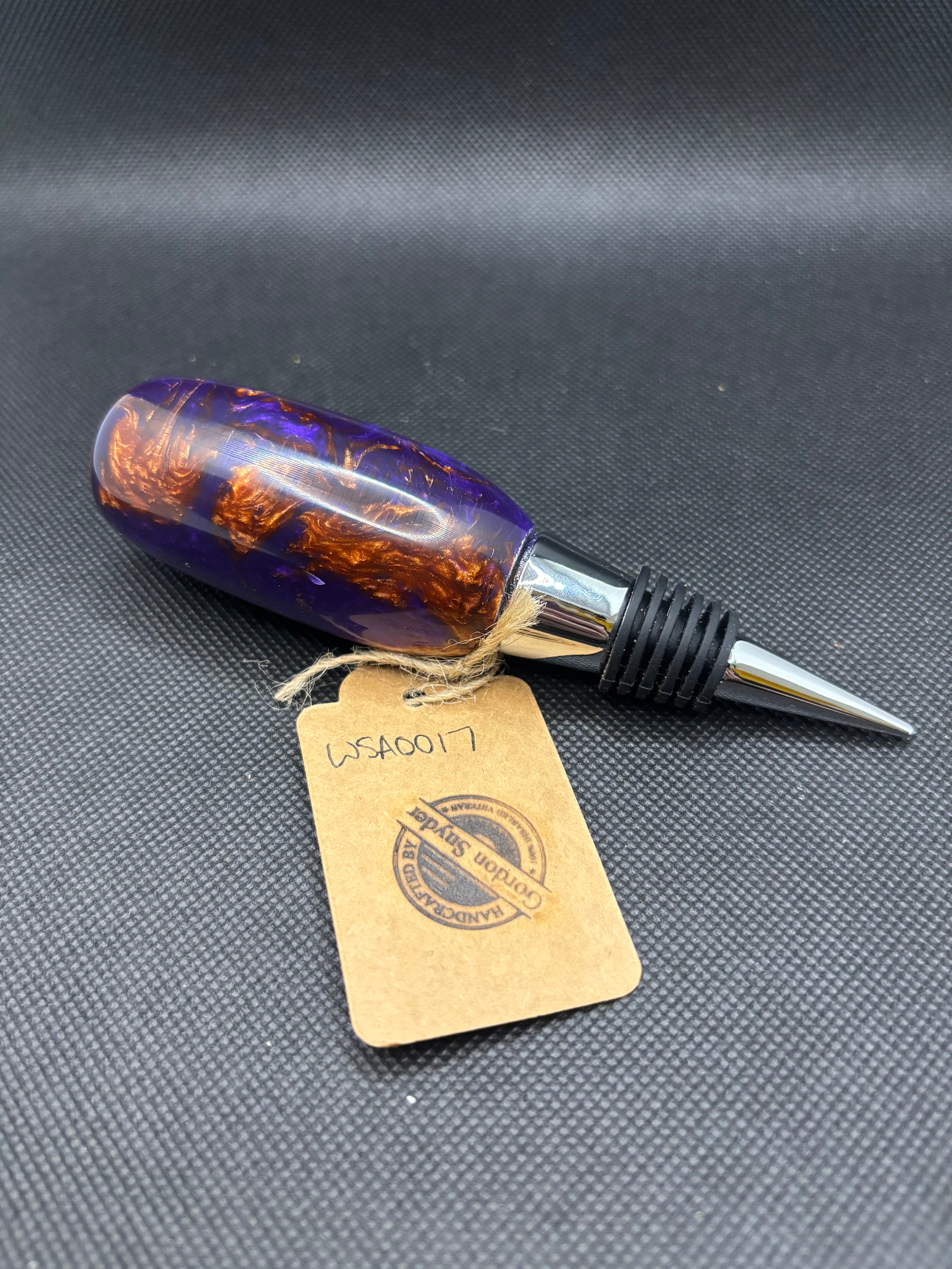 Gold/Purple Acrylic Wine Stopper #WSA0017