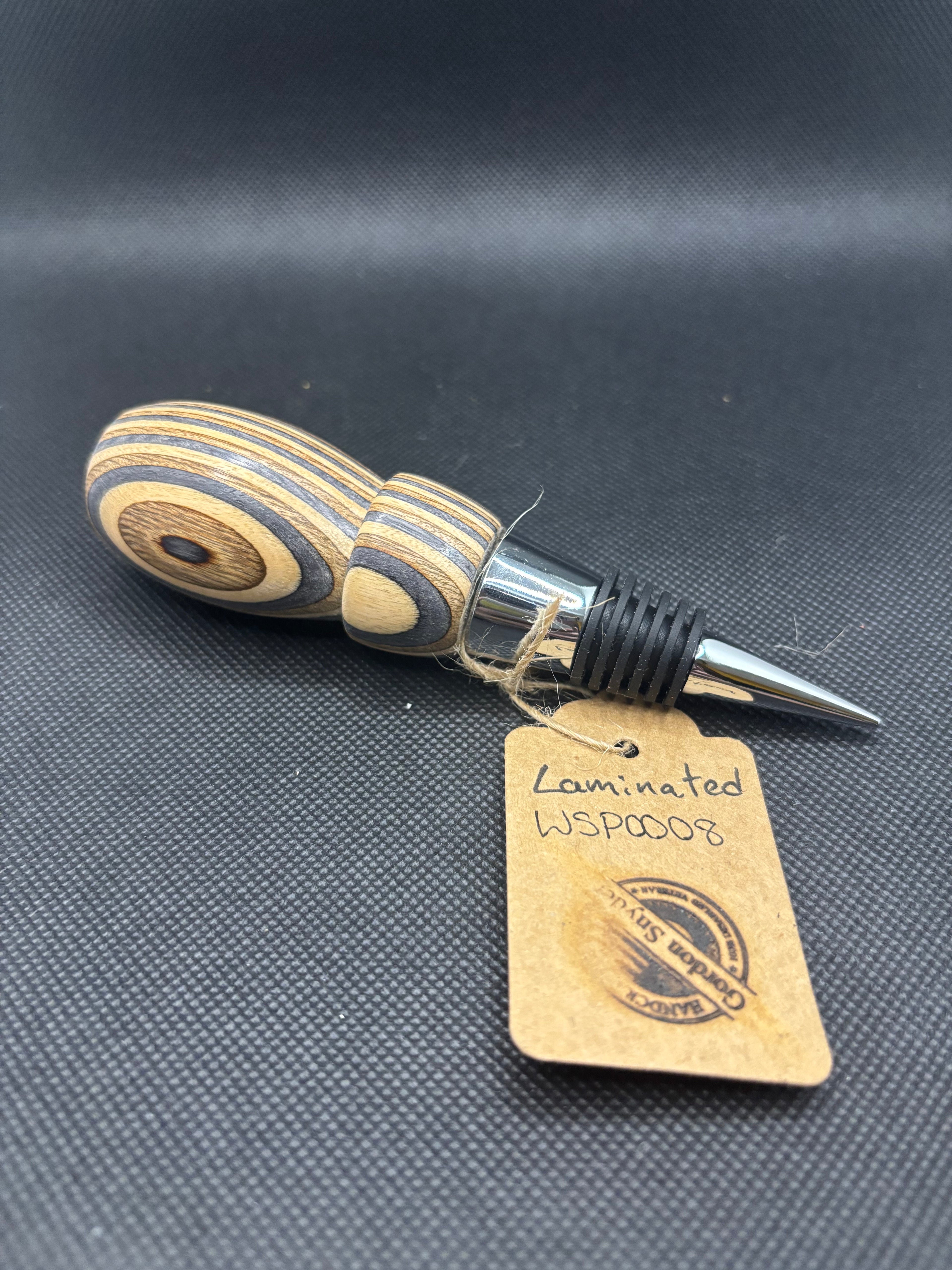 Grey/Tan Wood Wine Stopper #WSP0008
