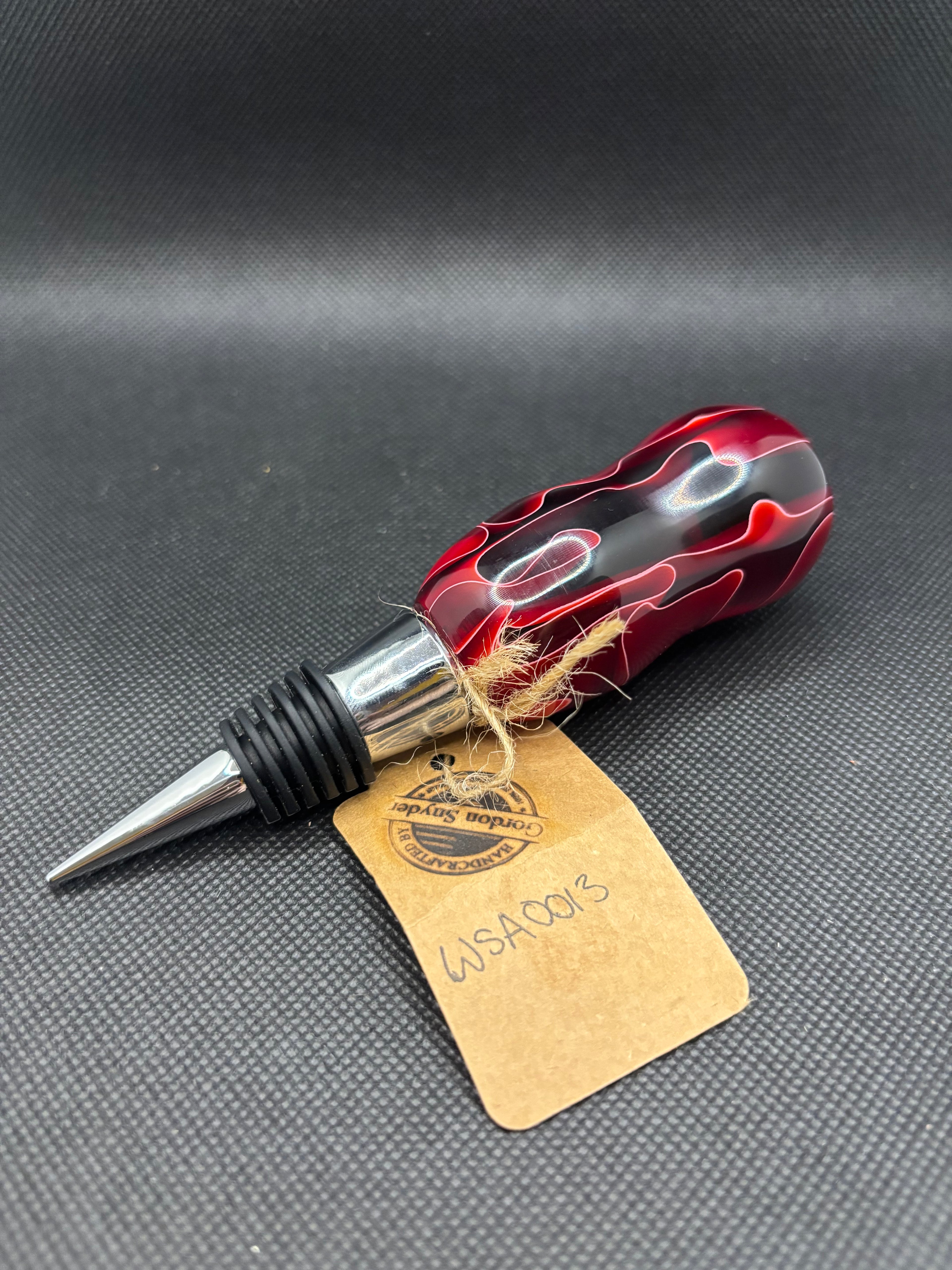 Red/Black Acrylic Wine Stopper #WSA0013